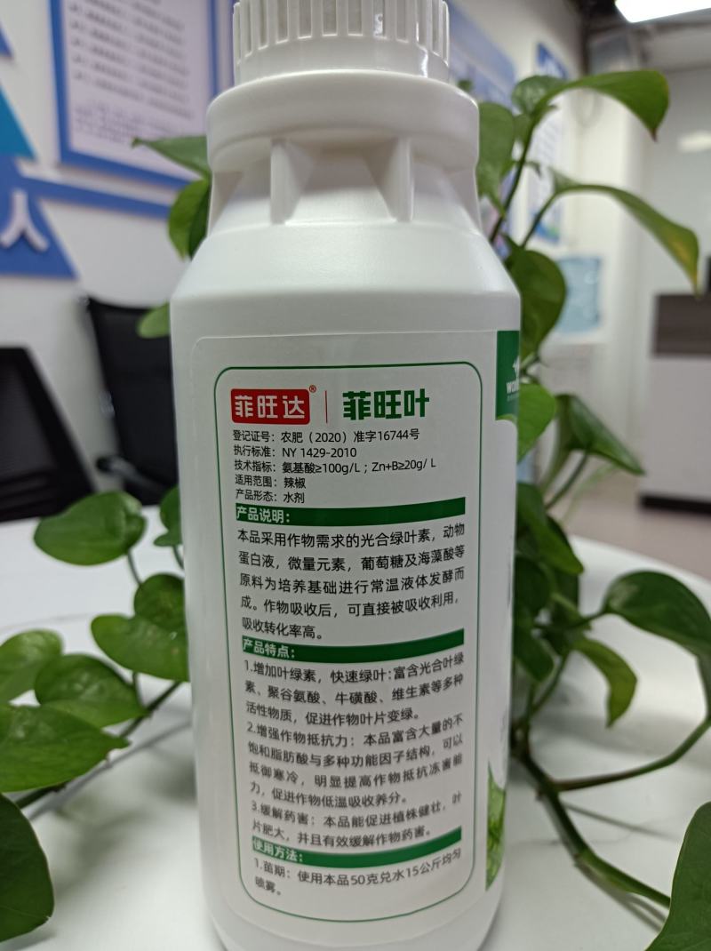 菲旺叶快速绿叶叶片肥厚浓绿，缓解药害促进植株健壮