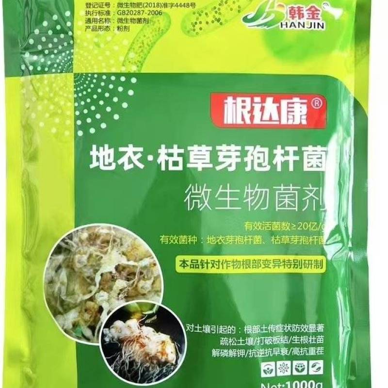 根达康根腐病用灌根药枯草地衣芽孢杆菌土壤病害高效正品