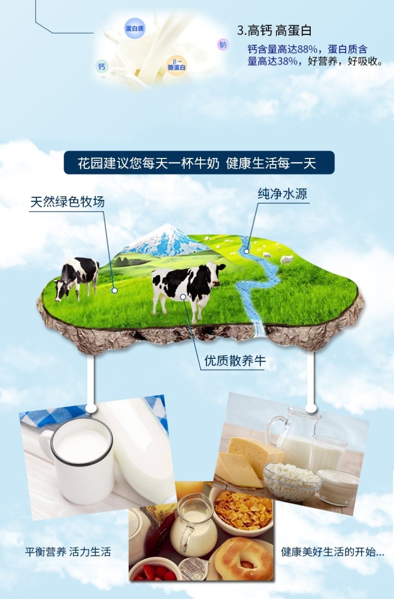 新疆全脂纯牛奶粉400g每袋可供商超