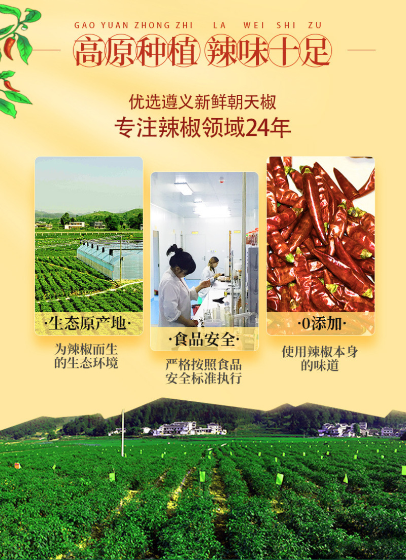 干辣椒100g贵州辣椒朝天椒二荆条干辣椒贵州灯笼椒特香辣