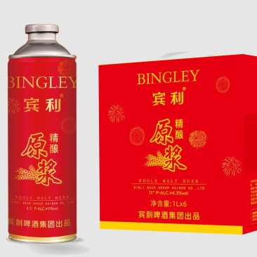 宾利真正粮食精酿啤酒，国际大品牌，喝的放心，喝的舒心。