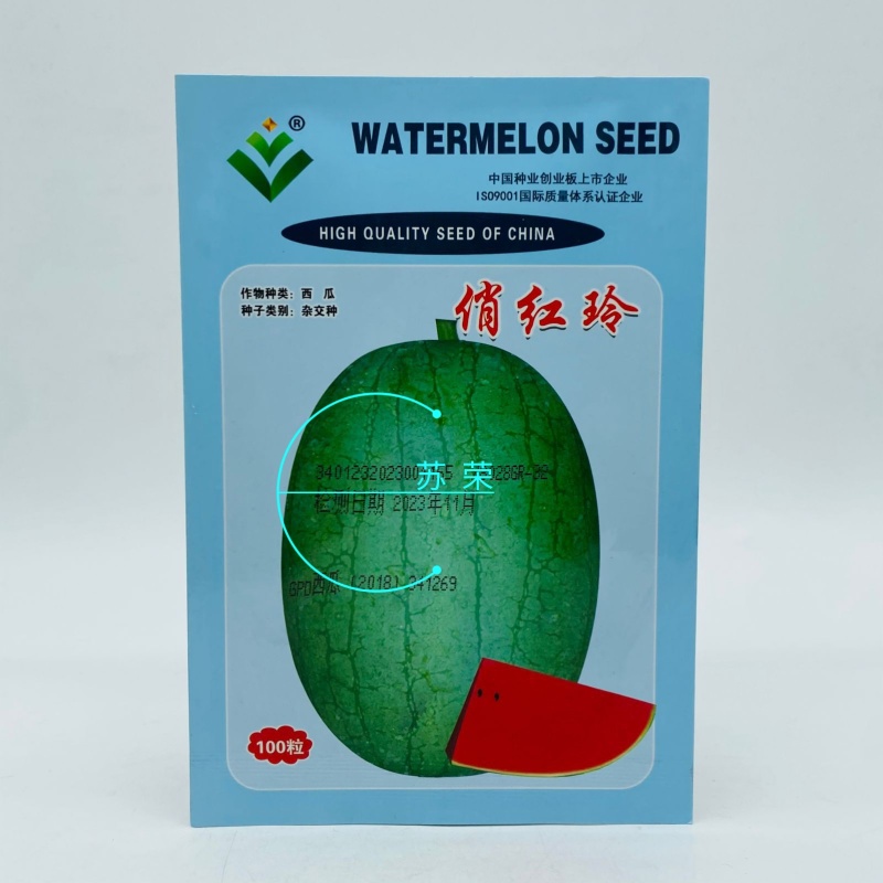 荃银俏红玲西瓜种子早熟椭圆形礼品薄皮小西瓜种籽大红瓤
