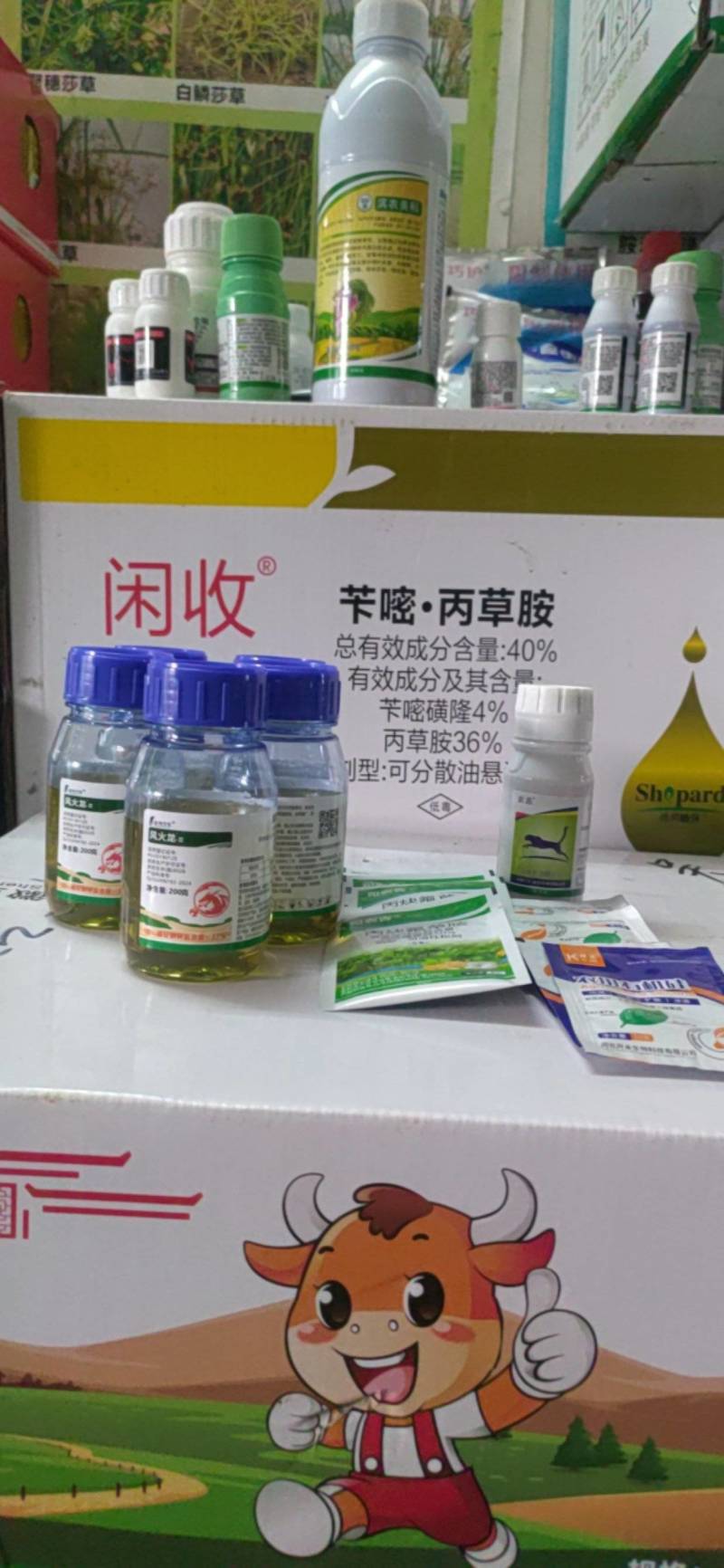 草甘膦·草铵膦+丙炔+索盖+助剂田埂旱地游草抗性杂草全除