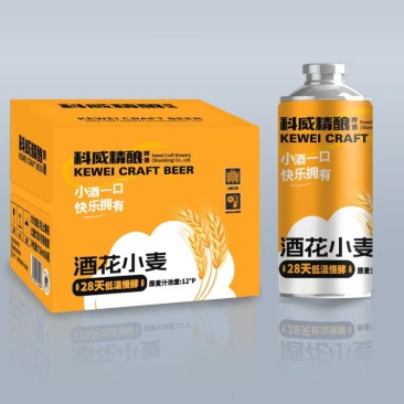 科威精酿白38口原浆，外箱提起鼓压纹包装独特，全国招代理