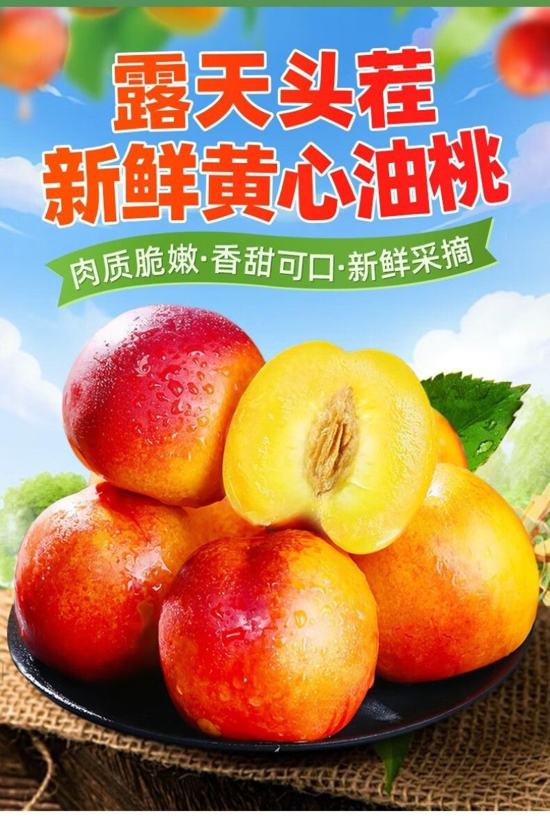 砀山【现摘】-黄心大油桃孕妇水果当季黄肉油桃子整箱毛桃批