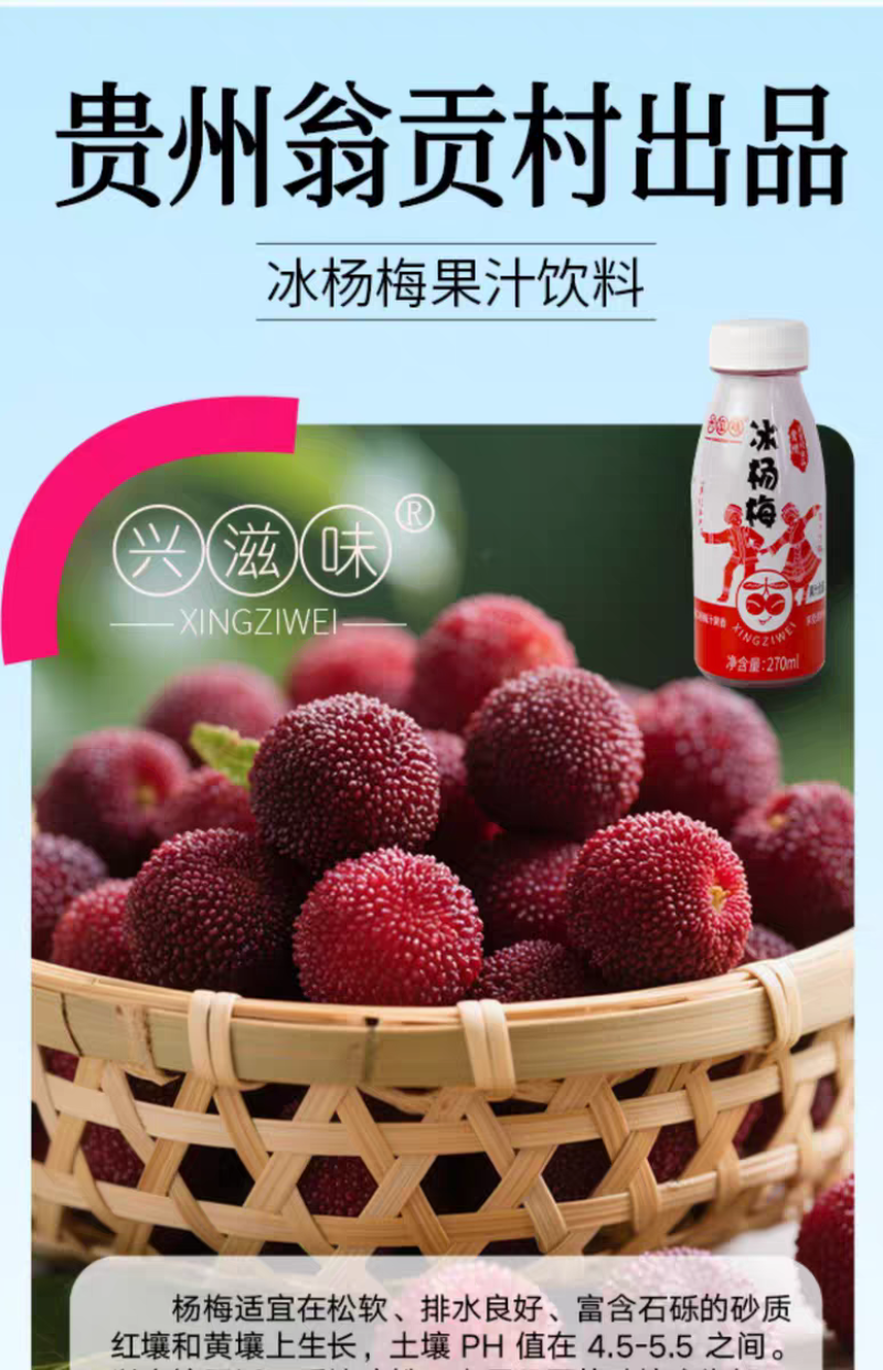 冰杨梅汁贵州特产270ml一瓶