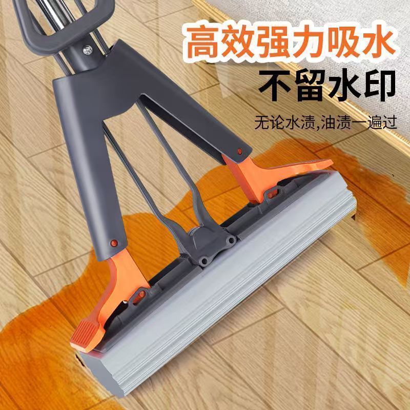 新款免手洗加大胶棉拖把速干家用懒人旋转式地拖厨房地板清洁