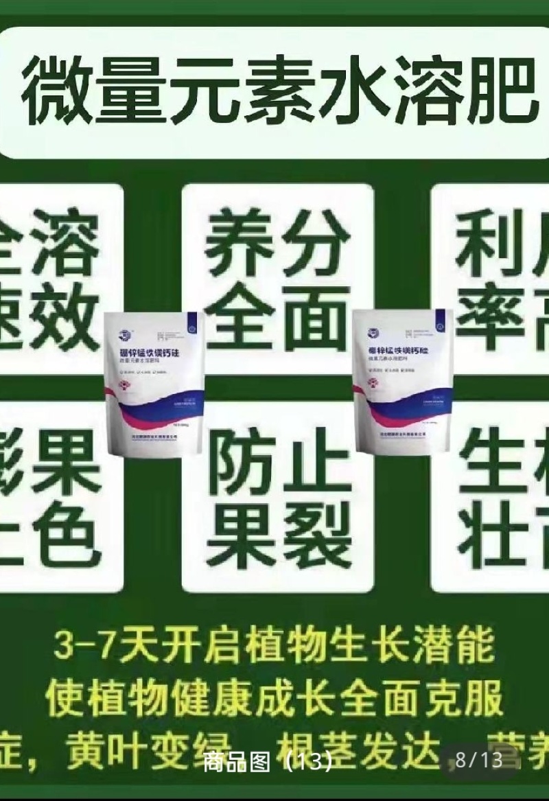 微量元素水溶肥硼锌锰铁镁钙硅