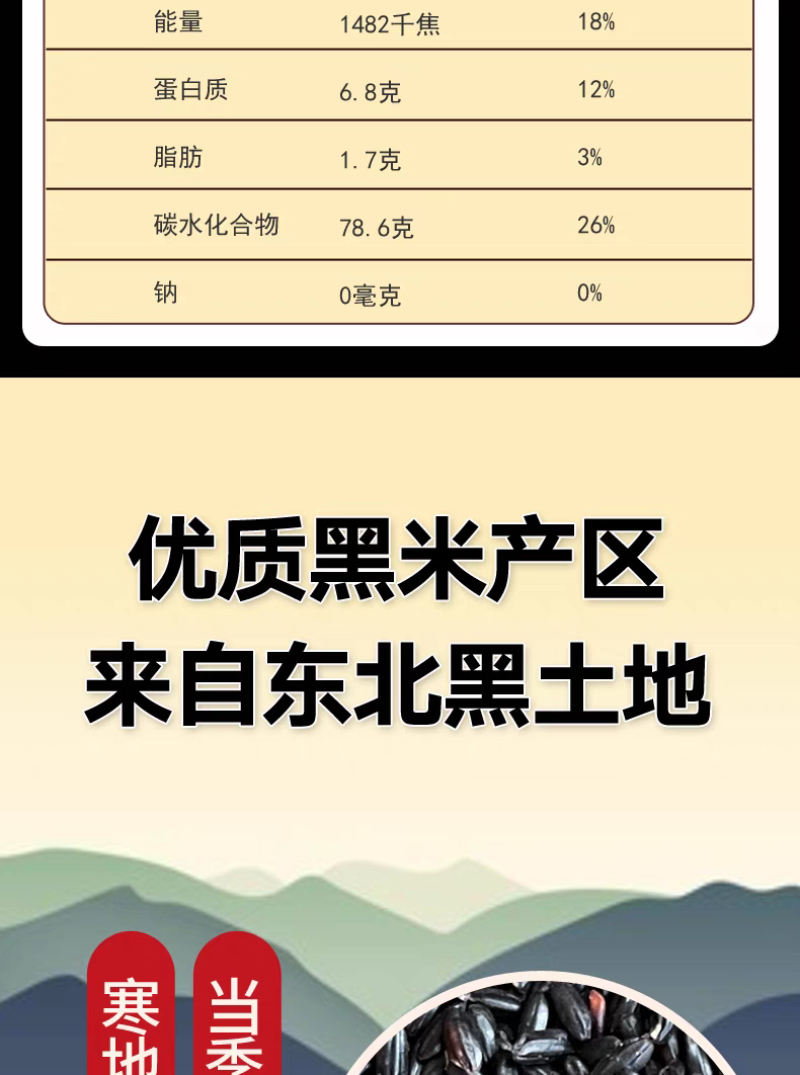 包邮）东北五常黑米24年农家新米黑香米自种五谷杂粮糙米