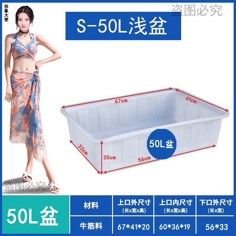 加厚牛筋塑料水箱长方形浅盆卖鱼养鱼水箱养龟水产养殖厂家直