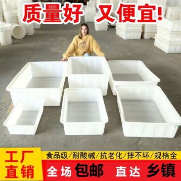 加厚牛筋塑料水箱长方形浅盆卖鱼养鱼水箱养龟水产养殖周转专用箱