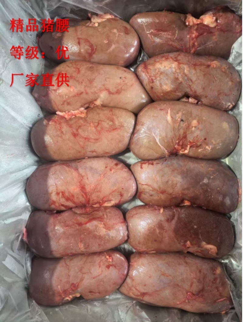 《精品》猪腰子大量有货新鲜无注水品质优可视频看货