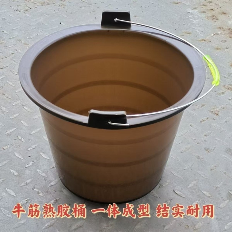 牛筋灰桶瓦工泥桶加厚牛筋桶熟胶工地用大号带提手砂浆桶