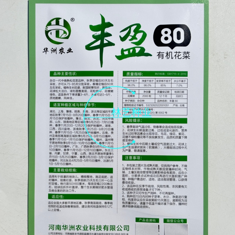 丰盈80有机花菜种子花球白大花粒均匀花菜种籽耐热耐寒