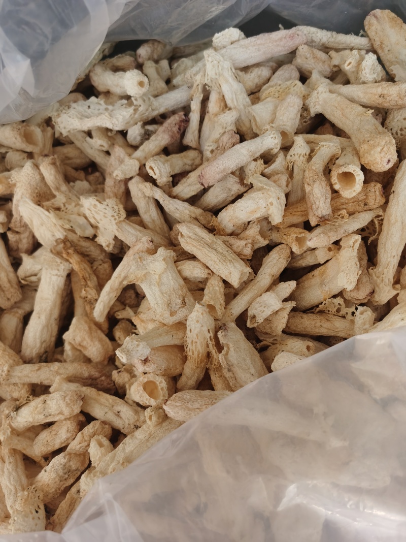 红托竹荪干品，肉厚，无硫烘干