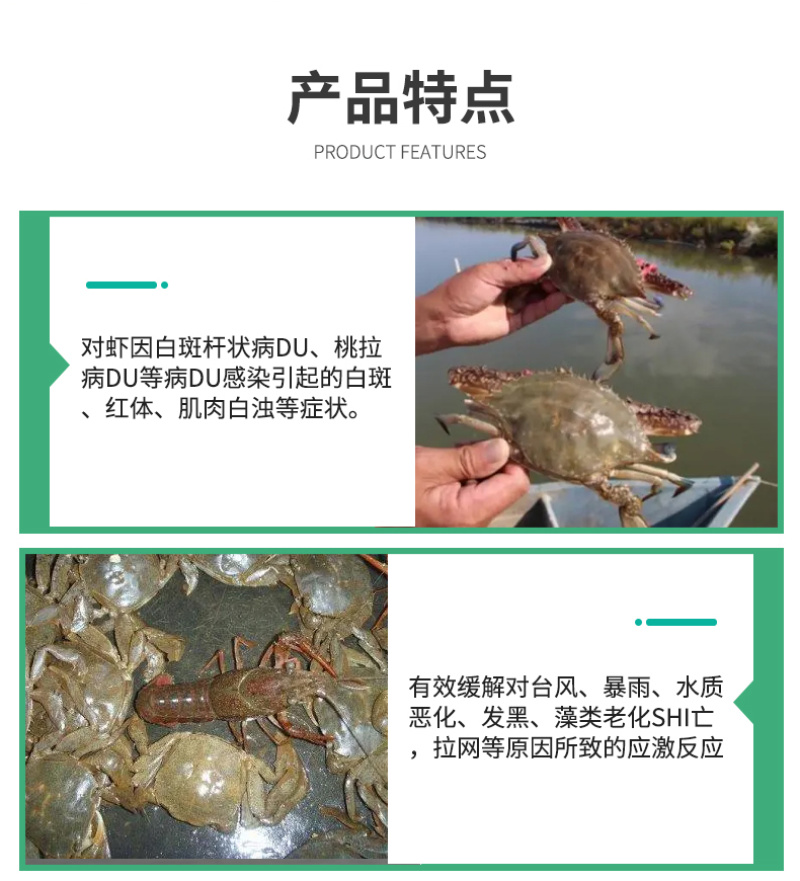 豫渔金钟罩水产养殖虾蟹用金银花改善水质红体白斑肌肉白浊偷