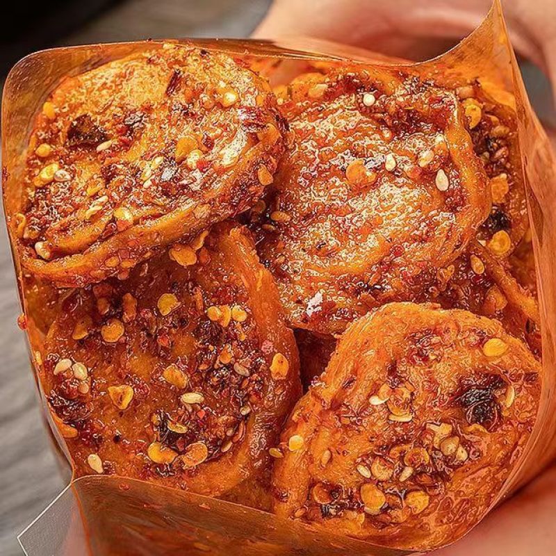 香辣麻辣面筋片开袋即食手工面筋圈休闲追剧解馋小零食下酒菜