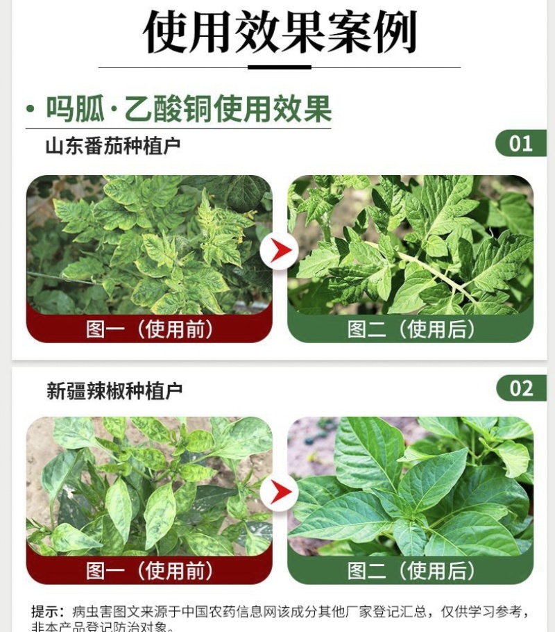 超艳吗呱乙酸铜番茄病毒病小叶病花叶病