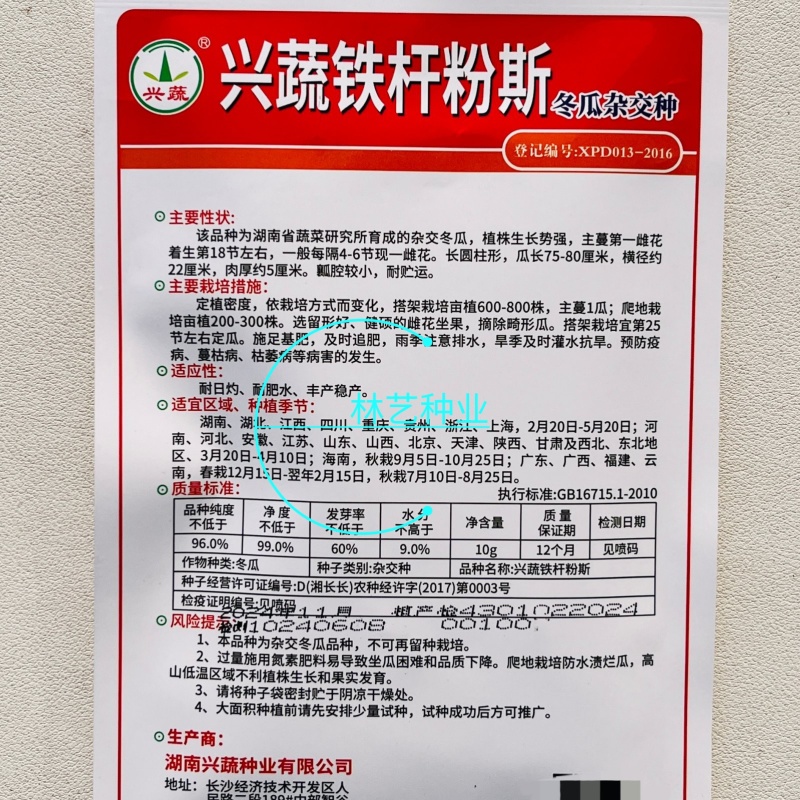 兴蔬铁杆粉斯粉皮大冬瓜种子杂交特长腔小肉厚白皮东瓜籽