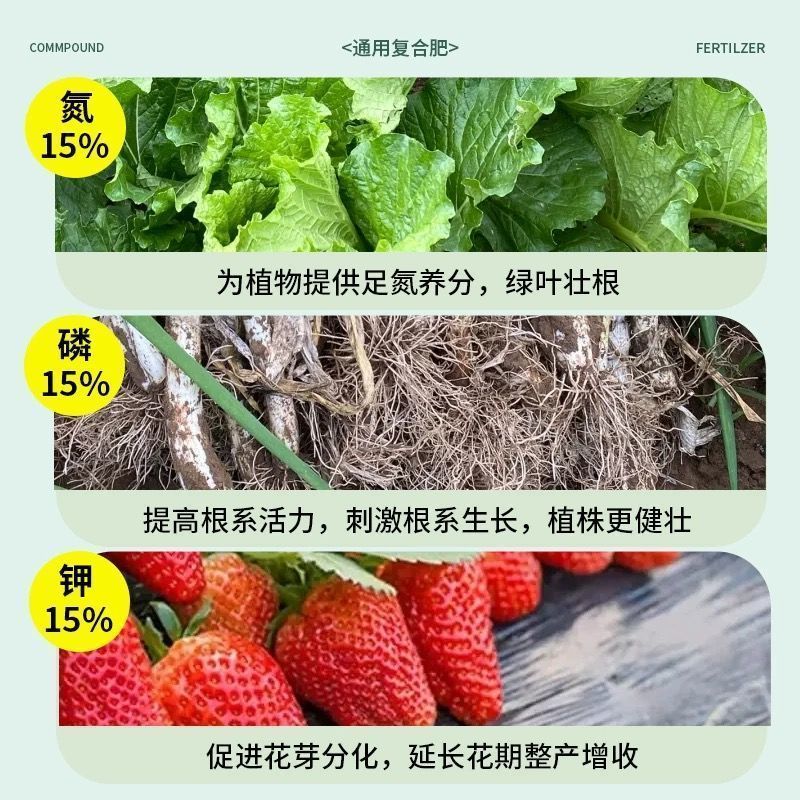 矿源黄腐酸钾复合肥15-15-15果蔬通用型