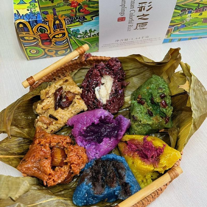 端午粽子礼盒七彩之愿粽子礼盒云南七彩粽子
