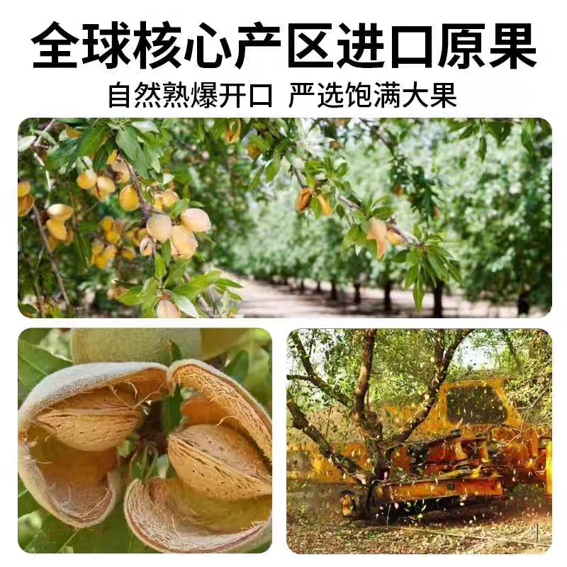 手剥薄皮巴旦木奶香味饱满带壳扁桃仁坚果零食新货量大优惠