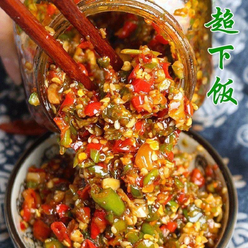 湖南风味特色彩色辣椒酱青红双椒酱下饭辣椒鲜辣香辣新鲜下饭