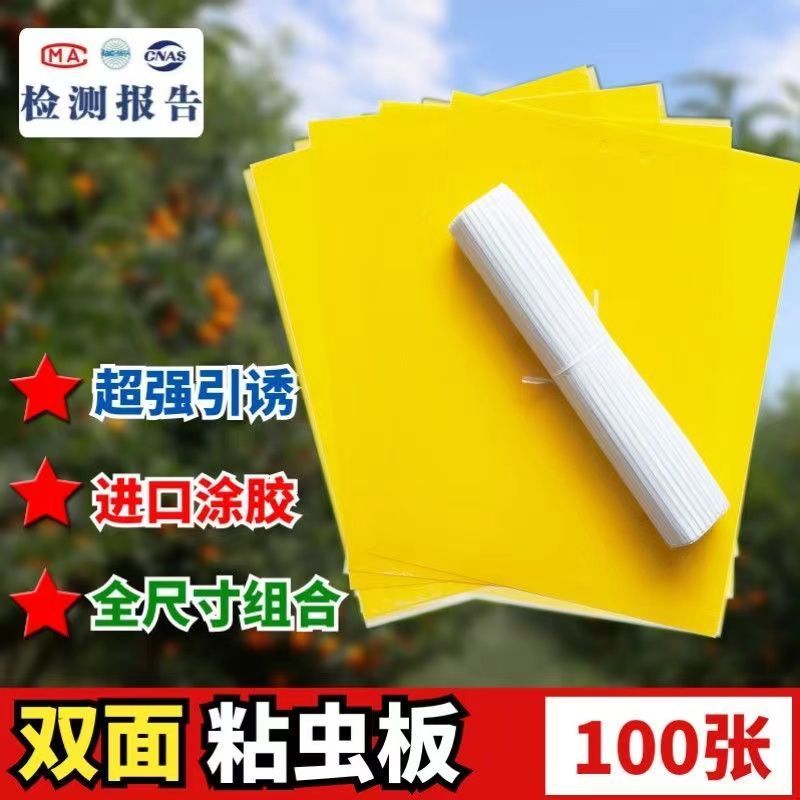 双面粘虫黄板诱虫板果园果蝇针蜂蓝板蓟马飞虫双面大棚粘