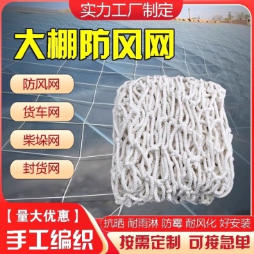 大棚种植防风网盖草垛防刮网种殖养殖尼龙网大孔压膜绳网挡风