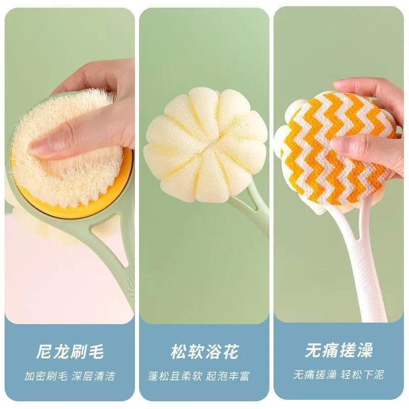 长柄软毛双面沐浴刷二合一洗澡搓背神器洗浴不求人多功能洗澡
