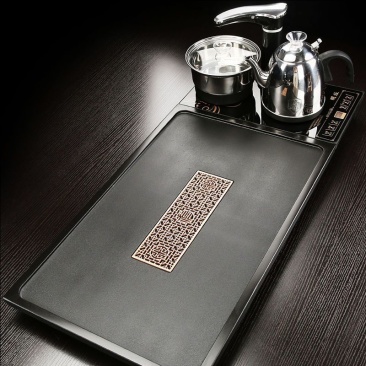 琨徳整块天然乌金石茶盘整套家用雾化流水茶海泡茶台全自动电磁炉