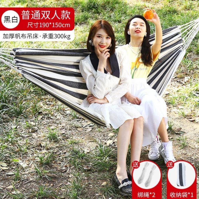 吊床户外秋千加厚帆布防侧翻单双人学生寝室宿舍室内成人睡觉吊椅