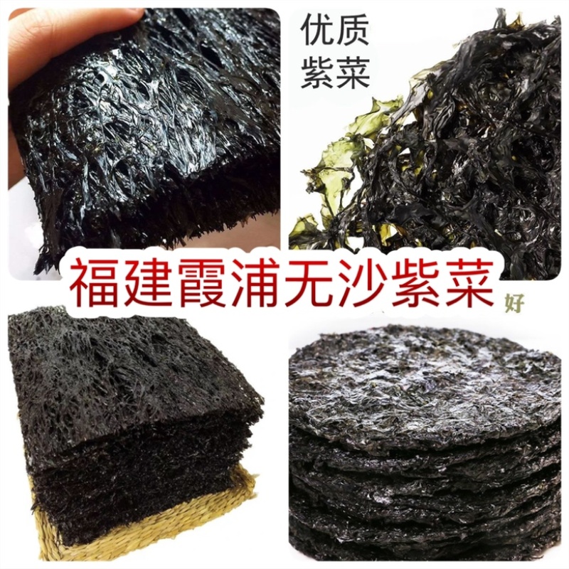 福建霞浦无沙紫菜地摊电商批发园紫菜方紫菜头水紫菜海带