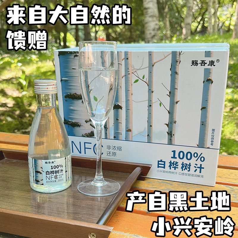 天然白桦树汁nfc一整箱玻璃瓶高档饮料源自黑龙江大兴安岭白桦