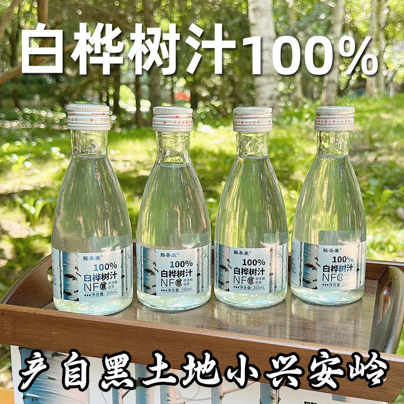 天然白桦树汁nfc一整箱玻璃瓶高档饮料源自黑龙江大兴安岭白桦