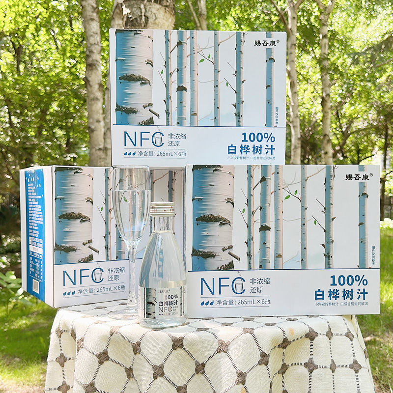 天然白桦树汁nfc一整箱玻璃瓶高档饮料源自黑龙江大兴安岭白桦