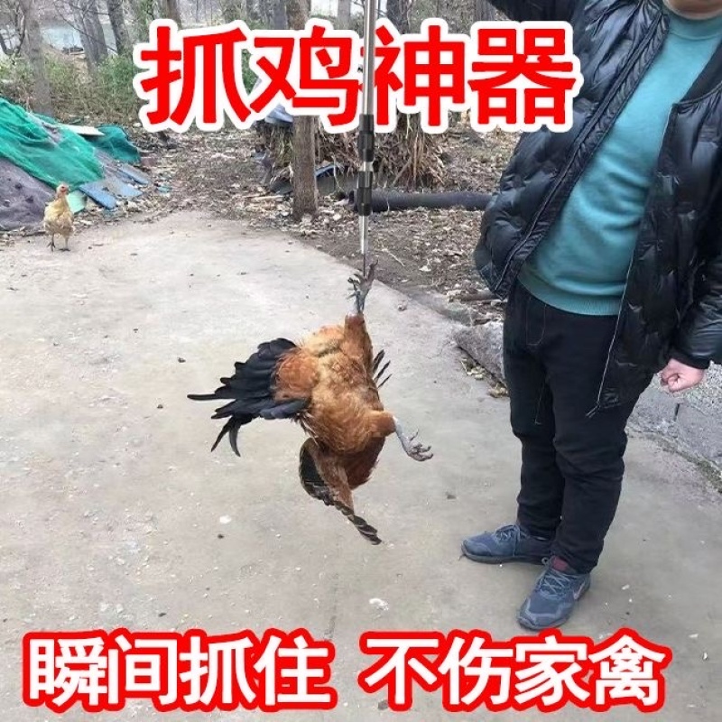 抓鸡神器养殖场不锈钢捉鸡勾户外捉捕抓鸡鸭鹅工具抓鸡脚
