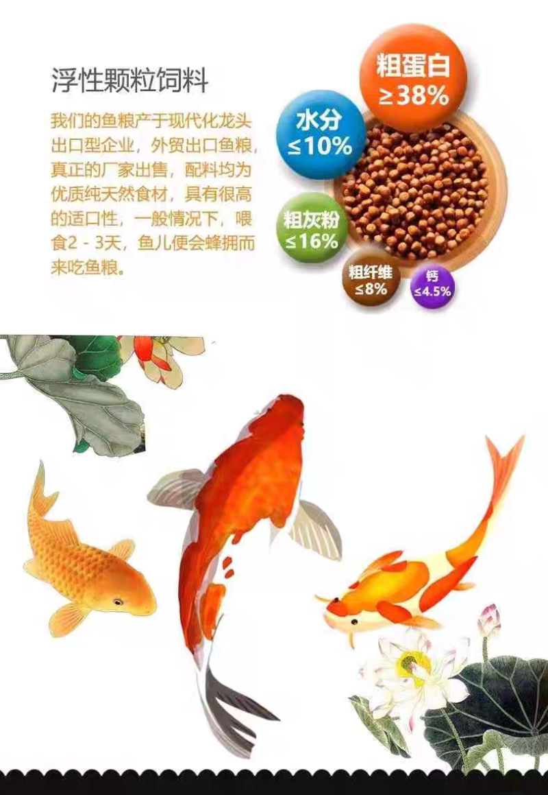 包邮）锦鲤饲料金鱼专用家用鱼料通用鱼食观赏鱼孔雀鱼粮鹦鹉