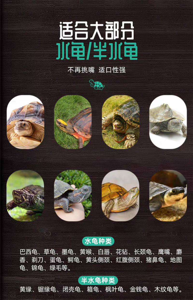 包邮龟粮石金钱乌龟饲料鳄龟粮巴西龟料甲鱼饲料水陆幼龟草龟