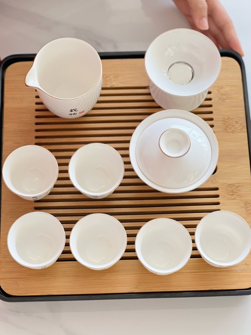 到手整套【羊脂玉茶具十一件套装SQ-1513】