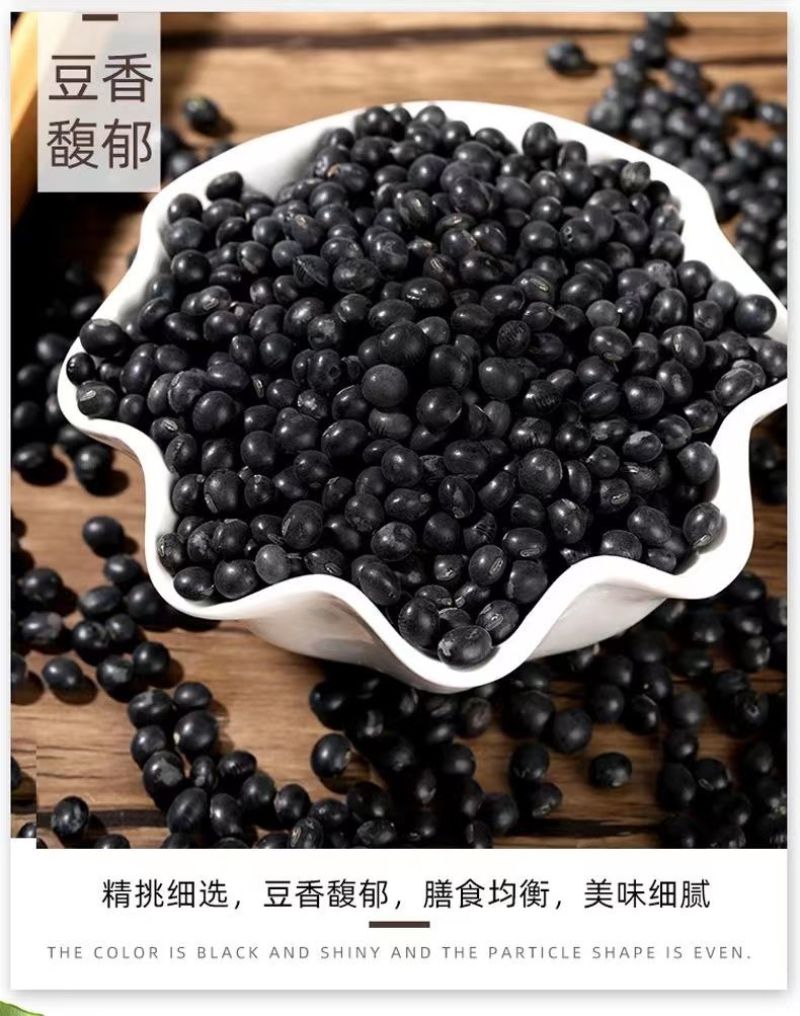 包邮）东北绿芯黑豆农家自产5斤新豆可发芽打豆浆绿心黑豆