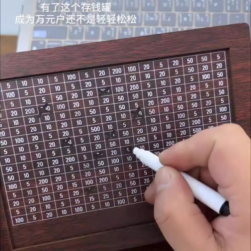 网红复古木质存钱罐只存不取储蓄罐可存放摆件学生