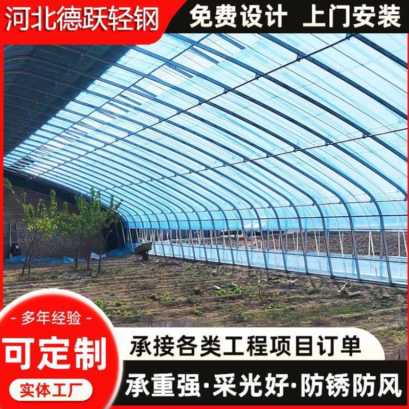 新型蔬菜大棚种植大棚镀锌椭圆管骨架全套大棚抗压强