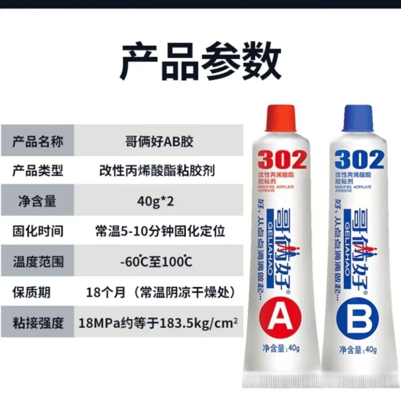 正品哥俩好胶强力胶金属塑料不锈钢铁铝二合一强力胶