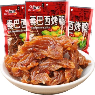 政洁素巴西烤鸭20g/袋辣片大豆制品素食休闲网红