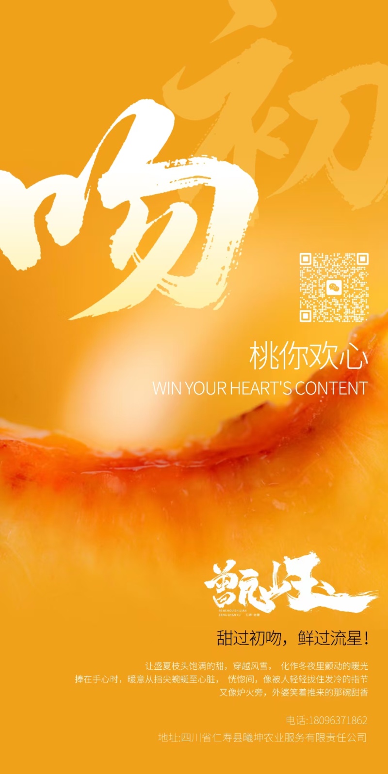 6月5日开园黄桃3两起至7两，糖度15至17，10万斤果