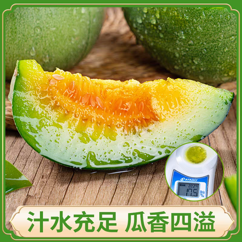 绿宝石甜瓜，脆甜可口，基地直供，一手货源，大量供应