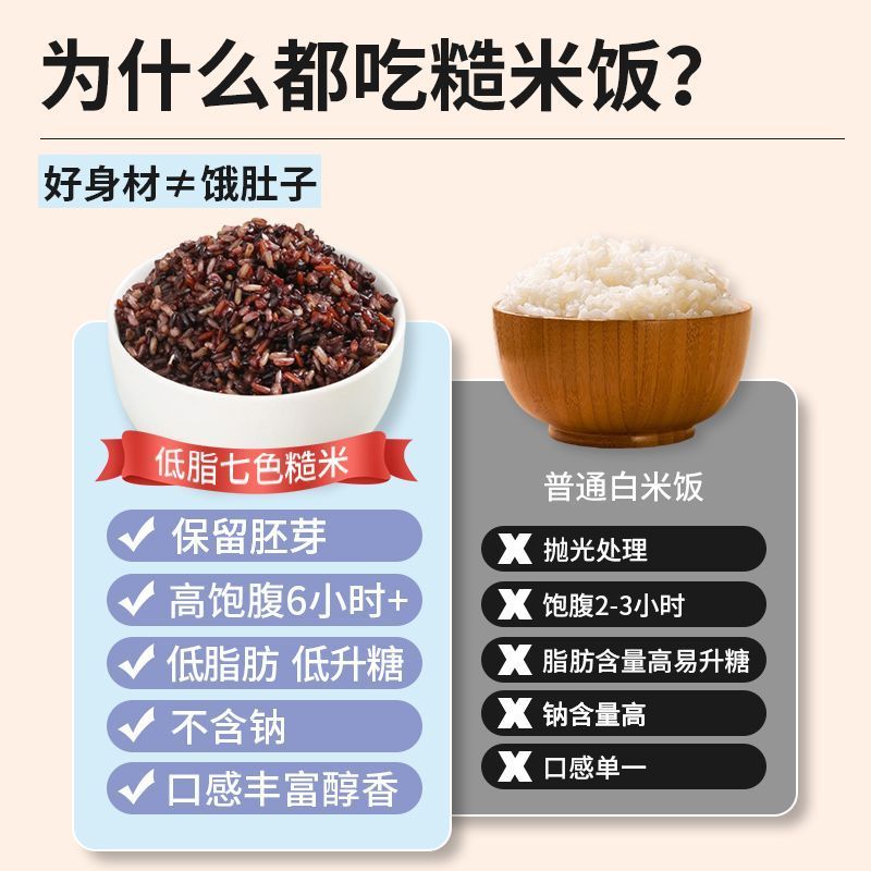 汾都香七色糙米黑米红米燕麦胚芽五谷杂粗粮低脂健身主食