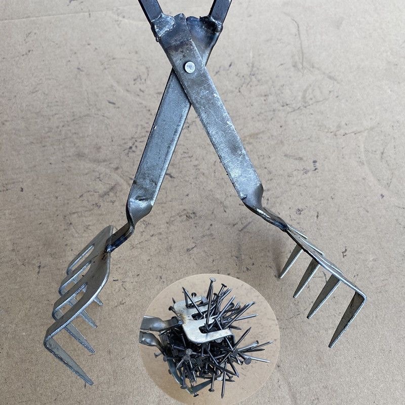 手工夹钳抓钉钳捡毛栗子夹烧烤碳工具打铁钳垃圾夹子铁钉