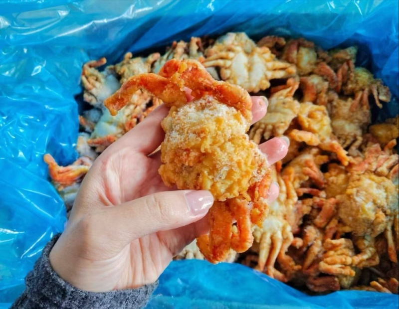 油炸半成品香酥蟹香辣蟹海洋野生螃蟹酒店半成品椒盐海螃蟹